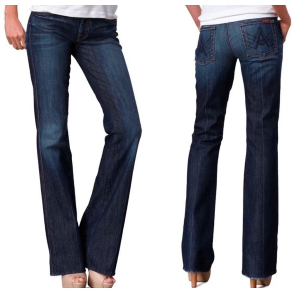 7 For All Mankind Women’s Flare A Pocket Jeans Sz 28 Dark Denim Y2K 7FAMK